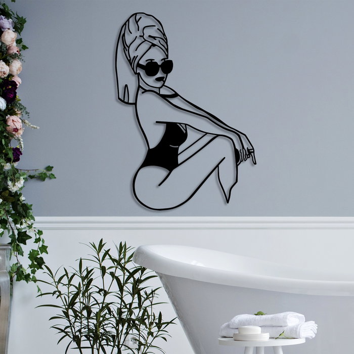 Wallity Cool Woman Escultura de Pared Negra